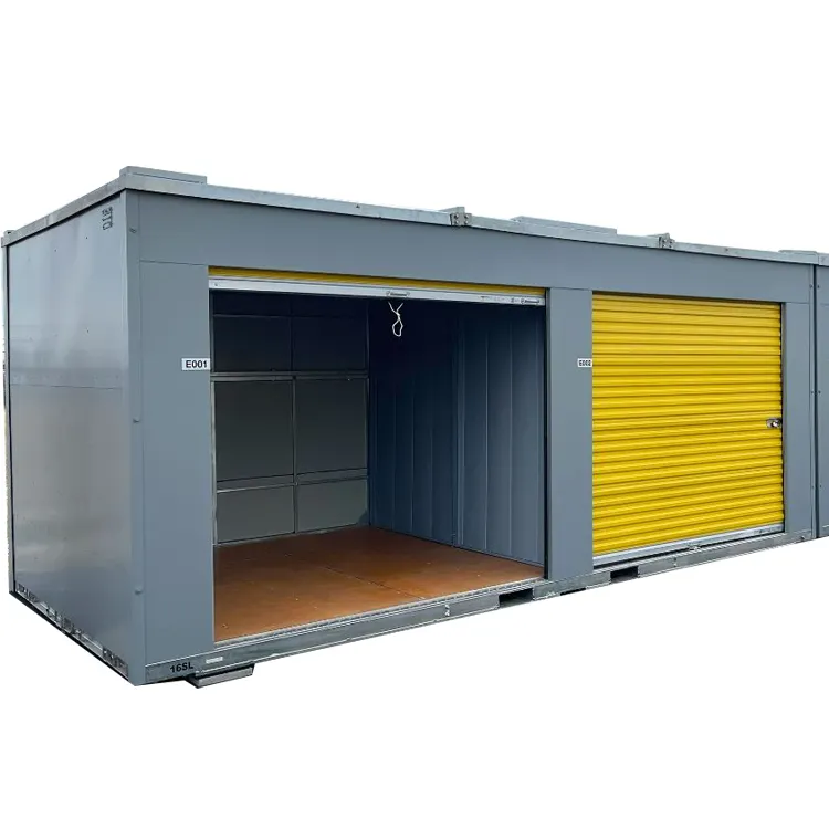 Unités de stockage portables de 20 pieds avec porte enroulable construction facile empilées 3 conteneurs de stockage portables de haut logo personnalisé