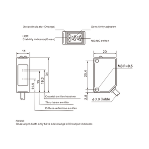 Akusense 200cm逆反射写真電気光学センサー透明物体検出フォトセルセンサー屋外ライト用 - Product Image 4