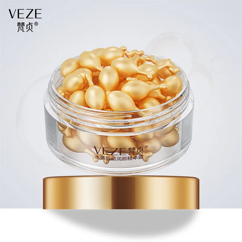 VEZE – capsules de sérum pour le placenta hydratant, capteur d'eau, belles particules de pattes de poulet, rétrécissement des pores, 30 capsules