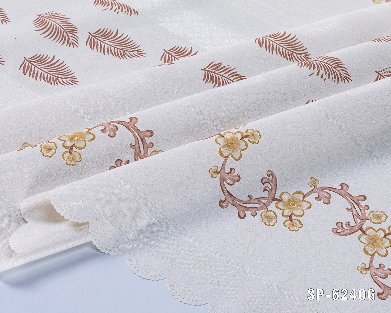 IUIU L-Metallic Embossing Home Dinning White PVC Tablecloth
