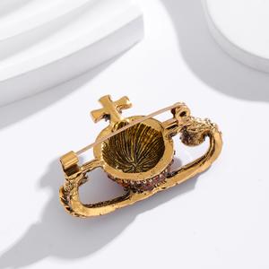 Thời trang và sáng tạo Saturn đầy đủ kim cương Tây hoàng hậu dowager Trâm Retro hành tinh Trâm phụ nữ quần áo hành tinh ngực hoa - Product Image 2