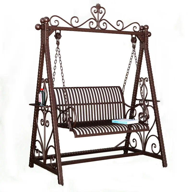 आउटडोर लोहे स्विंग कुर्सी बालकनी कमाल की कुर्सी डबल सीट स्विंग आँगन कुर्सी उद्यान सजावट के लिए