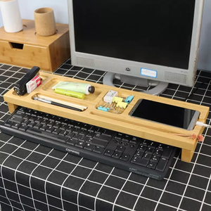 <strong>Multi</strong> <strong>Function</strong> Portable Rectangle Bamboo Desk Organizer Laptop Keyboard Wooden Tray Stationary Tray <strong>Computer</strong> Desk Organizer - Product Image 5