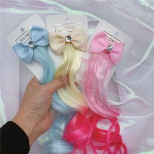 ילד חמוד Bowknot בובי פין קריסטל שיער אביזרי בנות טוויסט צמת חבל כיסוי ראש ילדים פאה בגימור תינוק שיער קליפים - Product Image 3