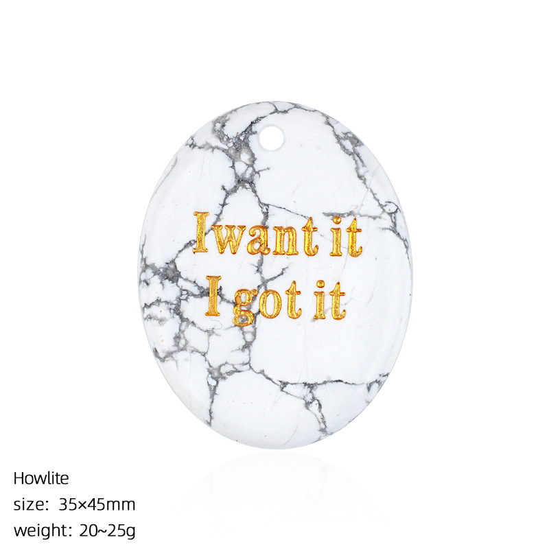 White Turquoise Palm Stone Pendant
