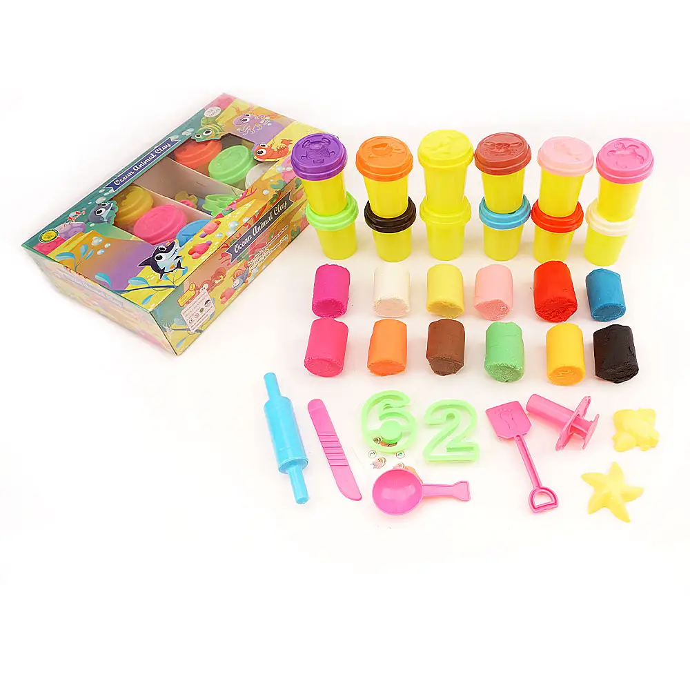 TOYSRUNNER servizio eccellente bambini argilla leggera Slime Playdough Toys Set antistress colorato Ocean Animal Toys Playdough