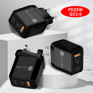 Cargador superrápido de puerto dual de 25W, compatible con iPHONE y Galaxy QC3.0, adaptador de corriente, salida de 5A, entrada de 0.5A, enchufes para Reino Unido/UE/EE. UU. - Product Image 2