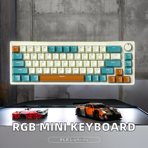 65% Mini teclado RGB 68 teclas intercambiables en caliente 2,4 Ghz con cable Doubleshot Keycaps Gaming Teclado mecánico para computadora - Product Image 2