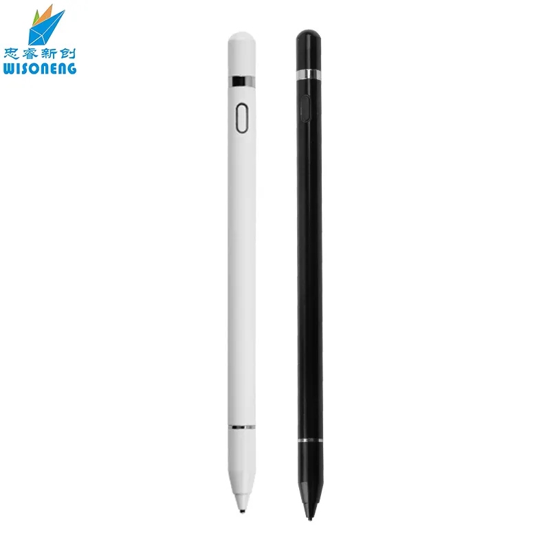 Magnetik Aluminium Cap Pensil Layar Sentuh Klik Stylus Pen Tablet dengan Usb Charger Kabel