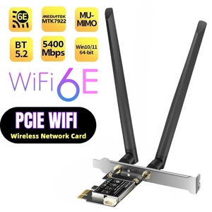 5400Mbps WIFI 6E <strong>PCI</strong>-E Wireless Network Card MTK7922 802.11AX 3 Band 2.4G/5G/6Ghz <strong>PCI</strong> E PCIE 2 in 1 WIFI Bluetooth Adapter - Product Image 2