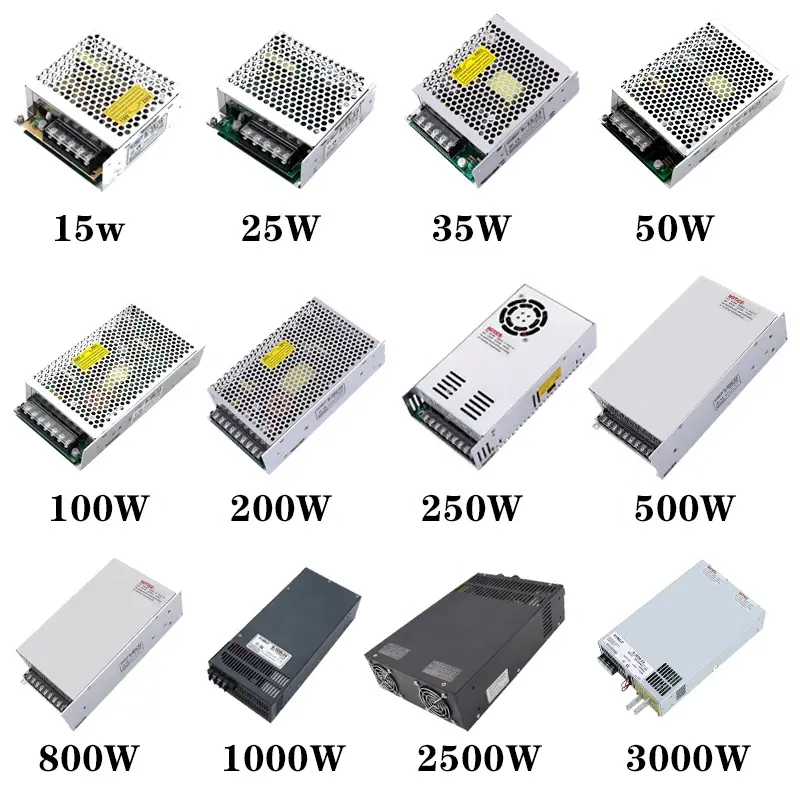 12v smps ac para dc 15w 25w 35w 60w 100w 800w 1000w 2500w ac-dc fonte de alimentação de comutação para led