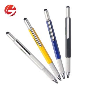 5合1多功能手写笔，带螺丝刀和直尺Ver和直尺圆珠笔笔芯徽标笔 - Product Image 1