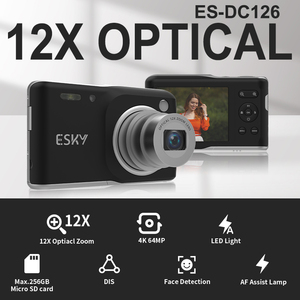Digital kamera mit 12X optischem Zoom 4K/64MP Ultra HD-Video foto Eingebaute LED-Licht-Gesichtserkennungs-CCD-Klein kamera - Product Image 2