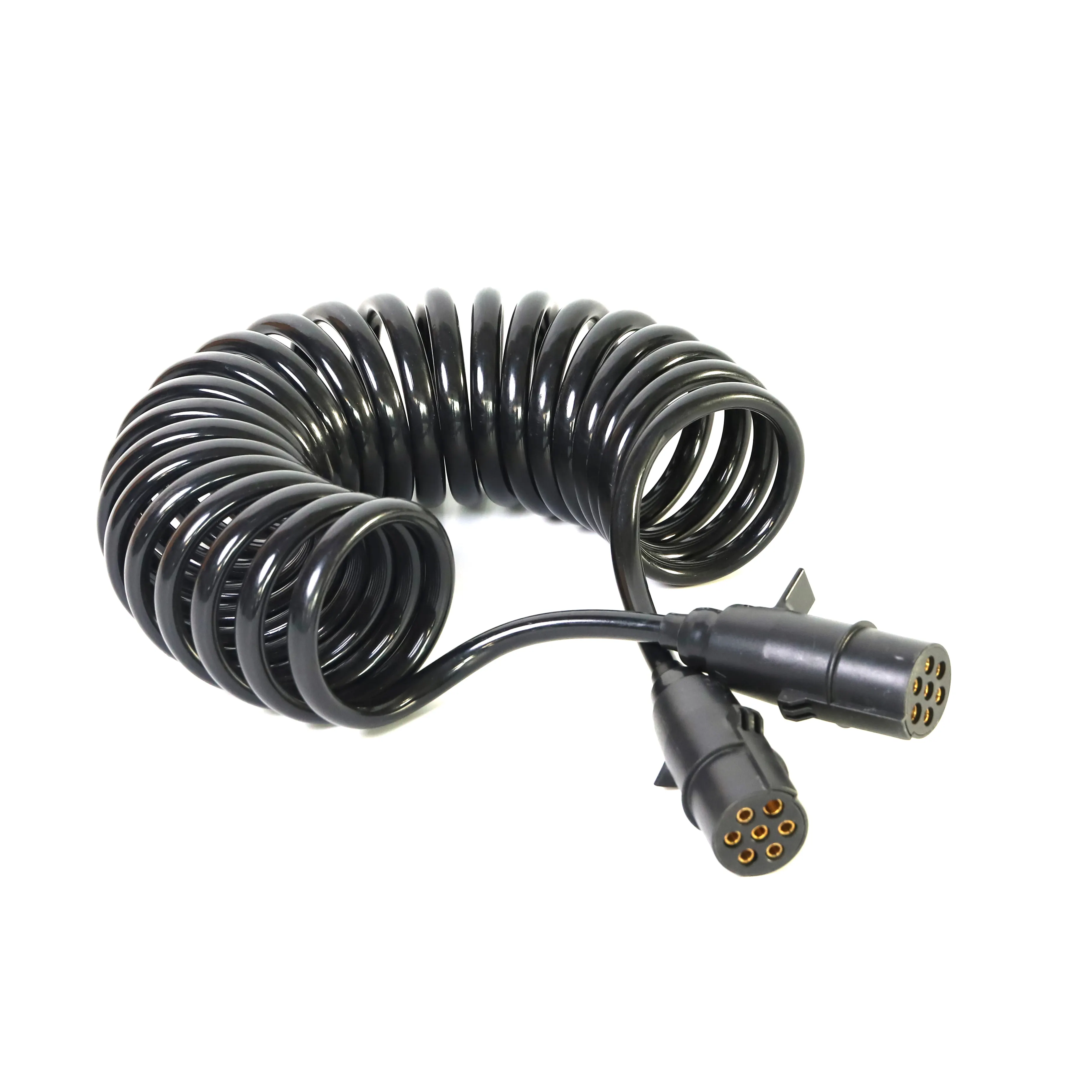 Câble adaptateur de remorque Abs Ebs européen Iso 7 pores 15 broches 7 broches câble en spirale pour remorque de camion avec prise en nylon et support de câble en métal