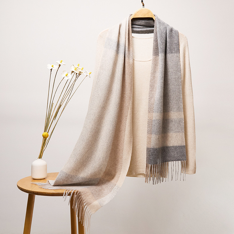 56 gray camel plaid
