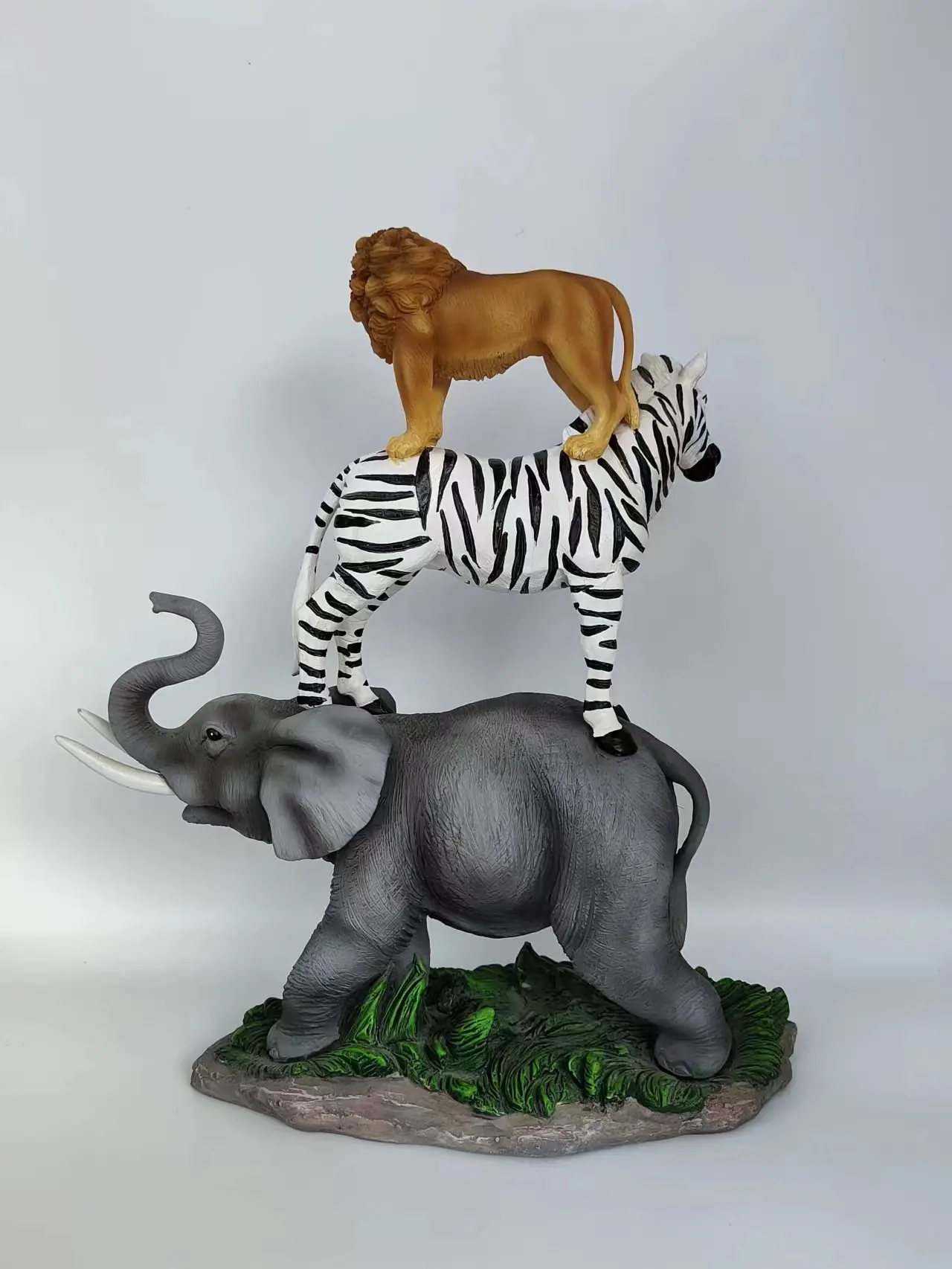 Dierentuin Accessoires Hars Sculptuur Multi-Dier Olifant Tijger Zebra Dier Beeldje Voor Decoratie