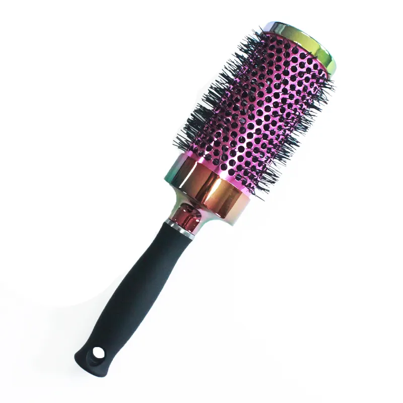 Escova de cabelo curvada antiestática, resistente ao calor, massageador profissional para salão de beleza e barbeiro