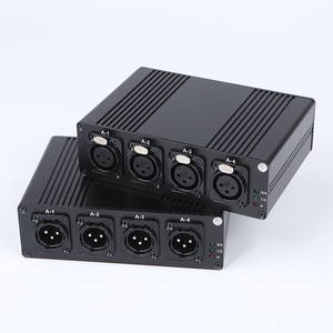 AU電源プラグSCポート4ウェイオーディオトランスミッターおよびレシーバー20KMXLRファイバーエクステンダーデジタル4チャンネルオーディオエクステンダー - Product Image 2