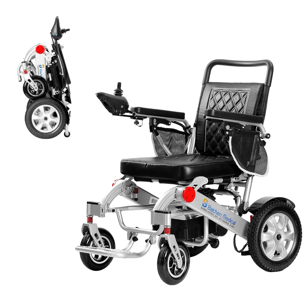 Le plus récent fauteuil roulant électrique léger télécommandé sans fil Joystick LCD, fauteuils roulants orthopédiques motorisés pliants