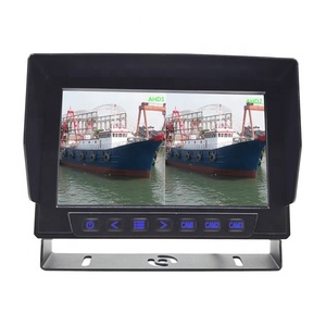 Monitor impermeable IP69K, retrovisor de 7 pulgadas, pantalla Dual IPS, Monitor dividido de 2 canales, compatible con entrada de vídeo AHD720P/1080P CVBS para camión de autobús - Product Image 1