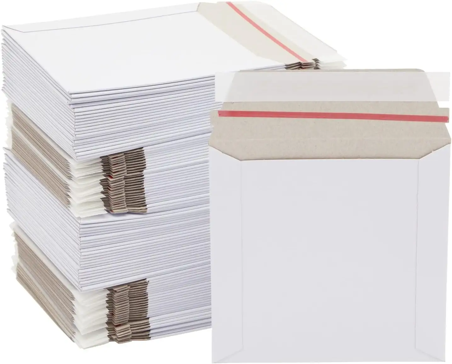 Sobre de correo rígido personalizado sin doblar, sobre blanco de cartón con solapa autosellante