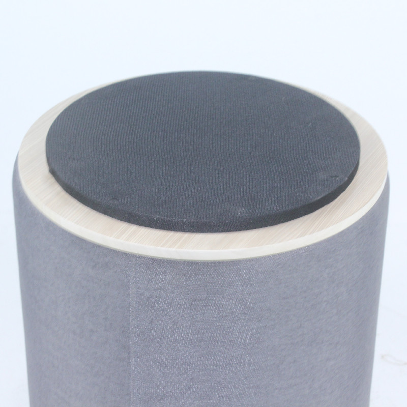 Factory price hot wholesale high end linen Wood lid storage ottoman