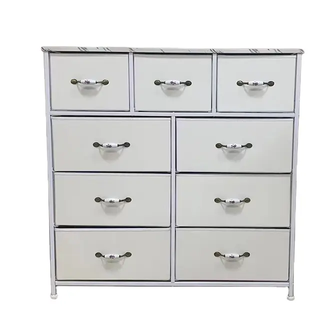 Promotions Luxury 9 Cabinet With Storage Locker Cabinet Storage Leather Veneer Drawers For Home Furniture