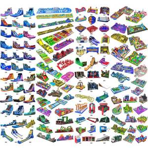 Nhảy cao tòa nhà chọc trời nước Bouncer và hồ bơi màu xanh trượt Kiddie trượt bơm hơi - Product Image 3