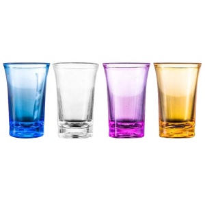 1oz polikarbonat atış cam ağır taban Tritan cam BPA ücretsiz istiflenebilir plastik bardak renk taban akrilik atış fincan - Product Image 6