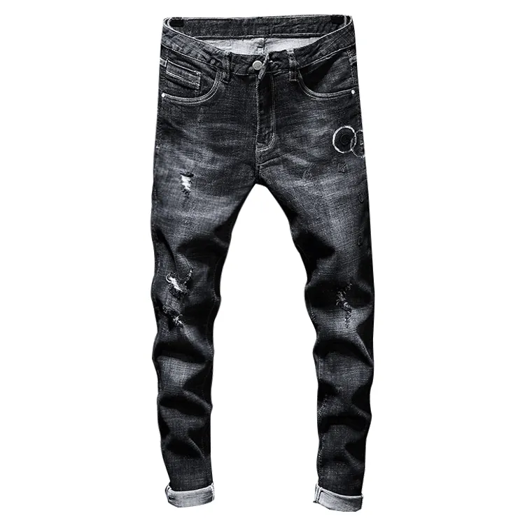 Wholesale best quality factory customized brand mens jeans skinny denim jean pants destoryed ripped biker jeans