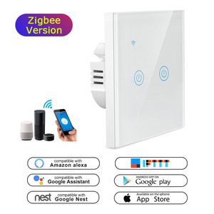 LEDEAST DS-111-2 Smart Home-Automatisierung system benötigen neutralen Draht Tuya ZigBee Smart Glass Touch Light Switch - Product Image 1