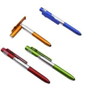 多功能4合1折叠光笔手机支架发光二极管光电容圆珠笔 - Product Image 1