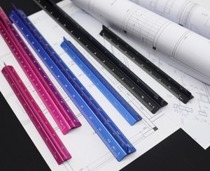 12 "mimari ölçekli cetvel alüminyum mimar ölçekli mimarlar için üçgen ölçekli cetvel, Draftsman - Product Image 4