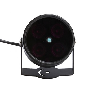DC12V Infrared <strong>LED</strong> Light 850nm IR Illuminator 4pcs <strong>Array</strong> <strong>LED</strong> Outdoor Safety Fill Lighting 40M for CCTV <strong>Camera</strong> Metal Black Color - Product Image 1