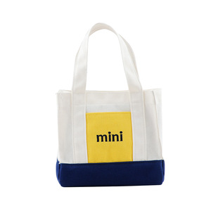 Mới Tinh Khiết Màu Đen Trắng Vải Vai Crossbody Nhỏ Nhỏ Canvas <span class=keywords><strong>Tote</strong></span> Túi Với Tùy Chỉnh Thêu Logo - Product Image 2