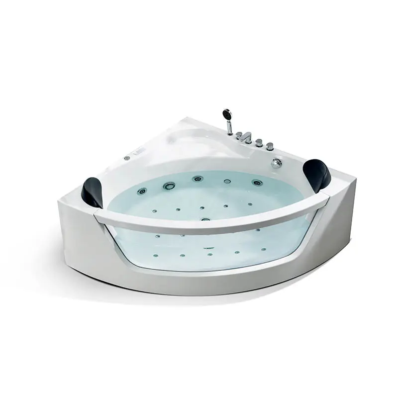 1500mm Luxurious Acrylic Transparent Whirlpool 2 person Bathroom Corner Massage Bathtubs