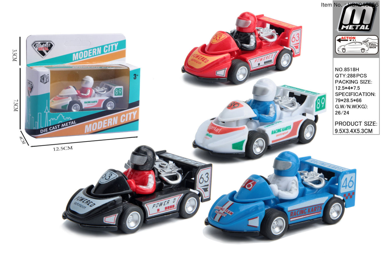 Hdx046056alloy tira hacia atrás kart
