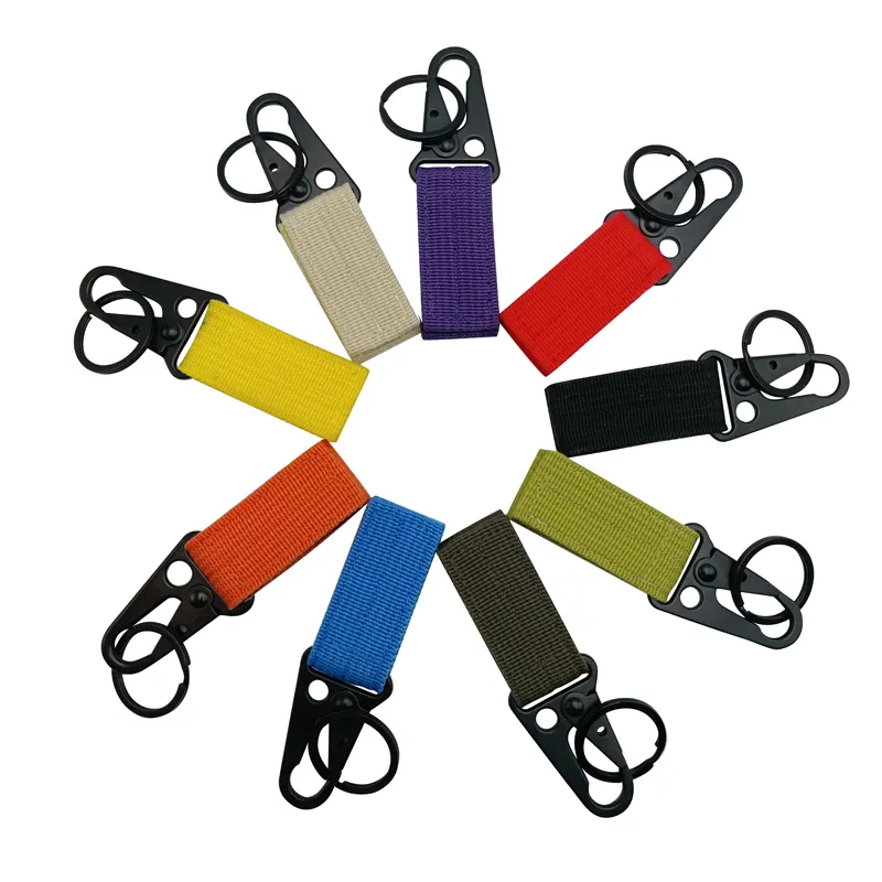 Haute qualité tactique Gear Clip utilitaire Nylon sangle ceinture porte-clés pour la randonnée activités de plein air