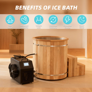 Keya New Ice Pool Banheira Manutenção de Temperatura para Recuperação de Fitness 1-2 Pessoa Barril Cold Plunge Chiler Banho De Gelo De Madeira - Product Image 5