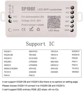 Контроллер Wi-Fi WS2811 WS2812B SP108E светодиодные полосы UCS2904TM1814 WS2811 светодиодный осветительный модуль Смарт-приложение беспроводной пульт дистанционного управления DC5-24V - Product Image 5