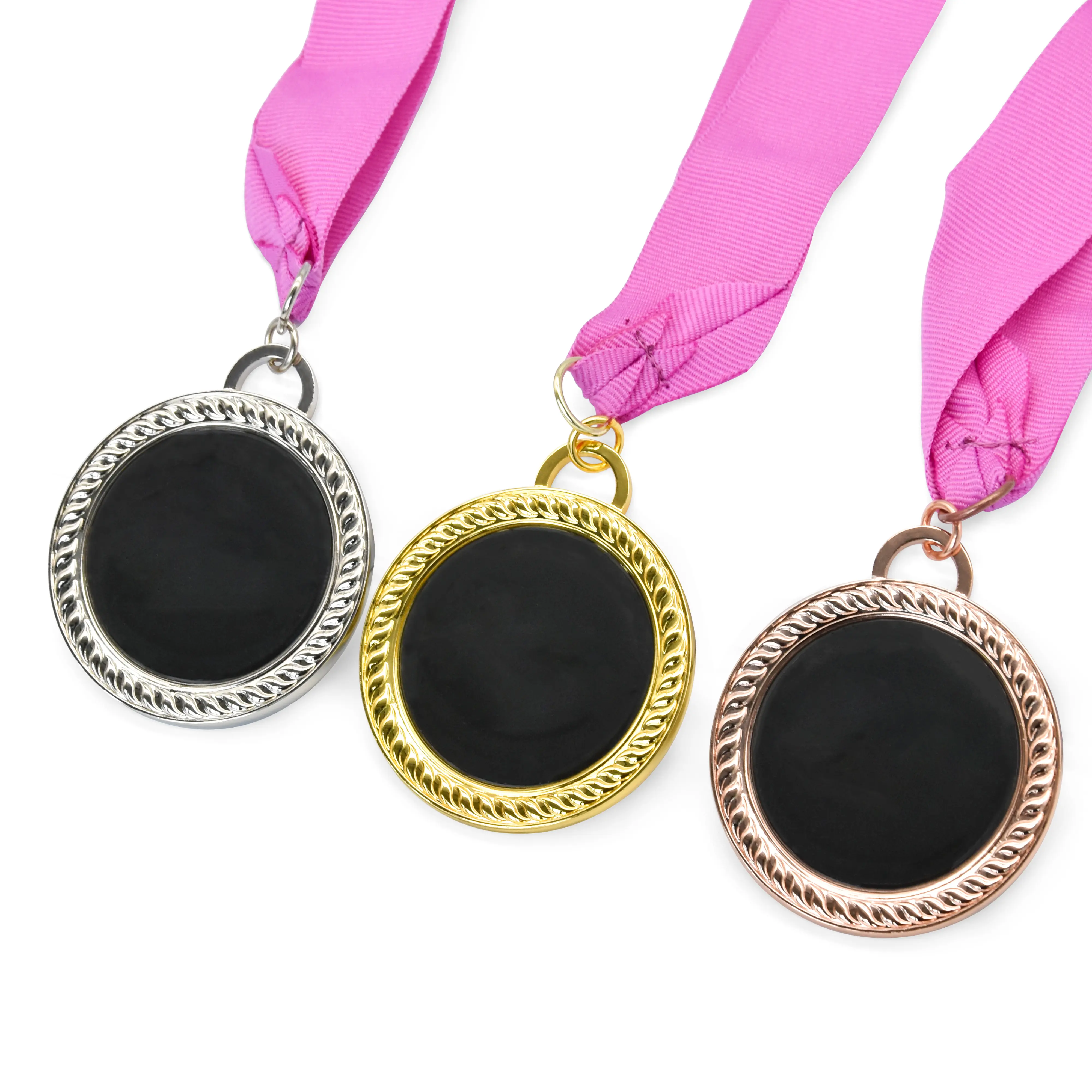 Benutzer definierte Metall Blank Band Kleiderbügel Gold Silber Bronze Sport medaillen Medaillon benutzer definierte Medaille
