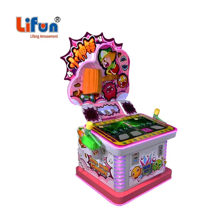Kapalı oyun alanı sikke işletilen çocuk çekiç hit Video oyunu makinesi küçük Hit sihirli çekiç oyun salonu oyun makinesi çocuklar için