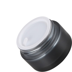 哑光黑色玻璃奶油罐，带塑料或铝盖30g 50g 100g面霜容器