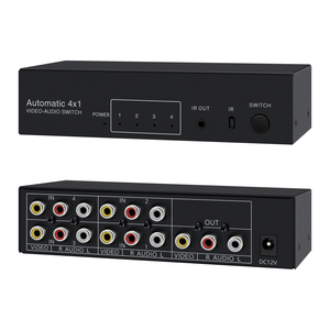 AV <strong>Video</strong> and Audio Automatic Switcher <strong>4</strong> in <strong>1</strong> Out Remote Control Selection Chip <strong>Switch</strong> 4port - Product Image 6