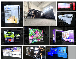 Tùy chỉnh di động có thể gập lại căng thẳng bảng hiển thị cho triển lãm quảng cáo cho triển lãm thương mại hiển thị sự kiện truy cập Kệ hiển thị - Product Image 6