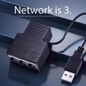 ช่องเสียบแยกอะแดปเตอร์อีเทอร์เน็ต1ถึง3พอร์ตเครือข่าย RJ45โรงงาน RJ45ซ็อกเก็ตตัวเมีย1ถึง3ตัวเมียพร้อมสาย USB - Product Image 5