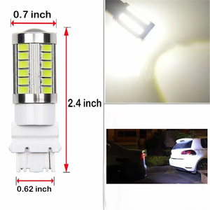 T25 3156 3156A 3456 3157 3047 3057 araba LED ampul 5630 33SMD otomatik dönüş sinyali ters dur fren lambası beyaz kırmızı Amber arka lambası - Product Image 3