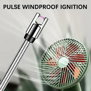 Type-C可充电厨房神器便携式智能脉冲点火器家用燃气灶长柄电子打火机批发