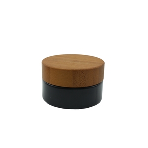 ガラスの瓶5/10/15/20/30/50Gマットブラックフェイスクリーム容器1 2 4オンスプラスチック木目ふた付き - Product Image 5