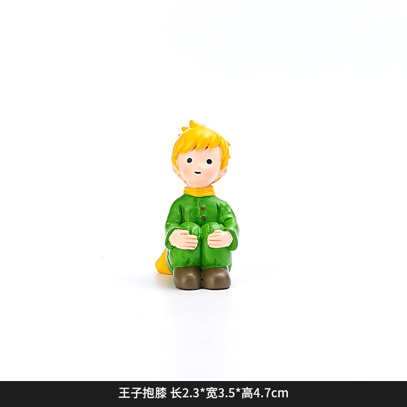 DY2260F Prince Hugging Knees Preserved Flower Figurine